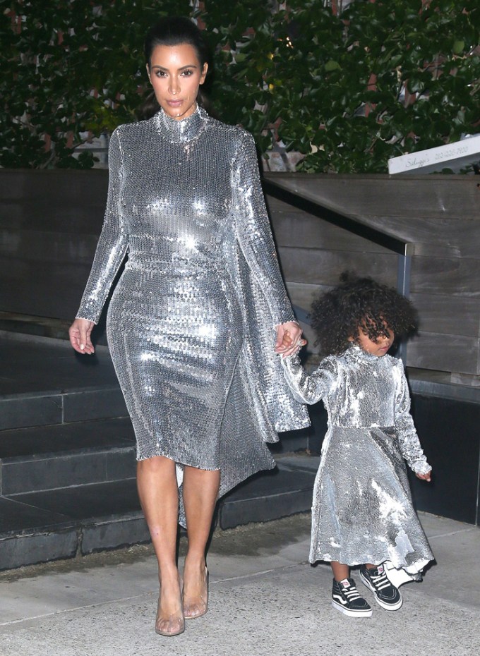 Kardashian Sisters Slaying In Silver & Gold Mini Dresses