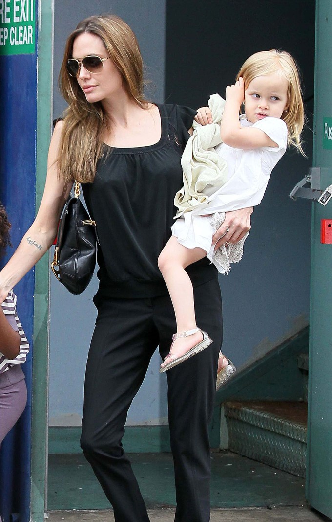 Angelina Jolie & Vivienne Out With The Kids