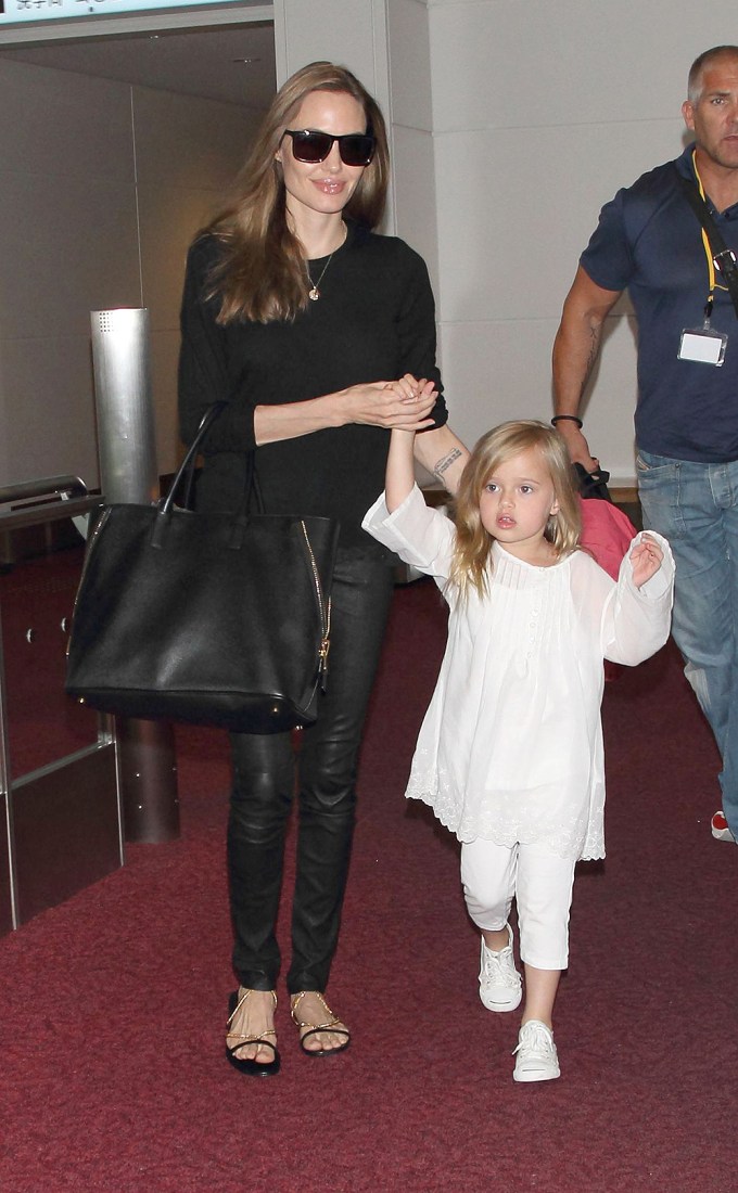 Angelina Jolie & Vivienne Heading To Japan