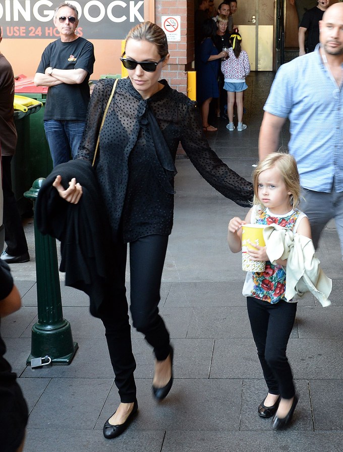 Angelina Jolie & Vivienne At A Movie Theater