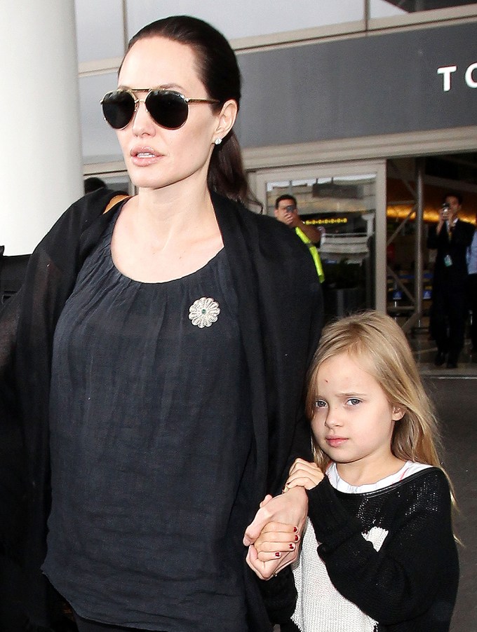 Angelina Jolie & Vivienne At the Airport