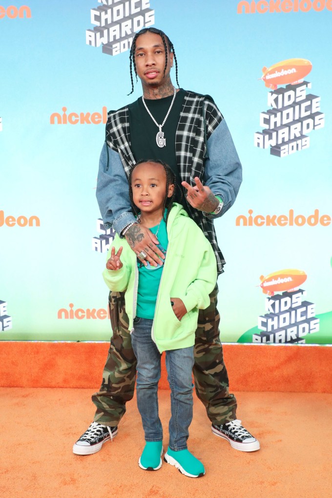 Tyga and King Cairo Stevenson at the Nickelodeon Kids’ Choice Awards