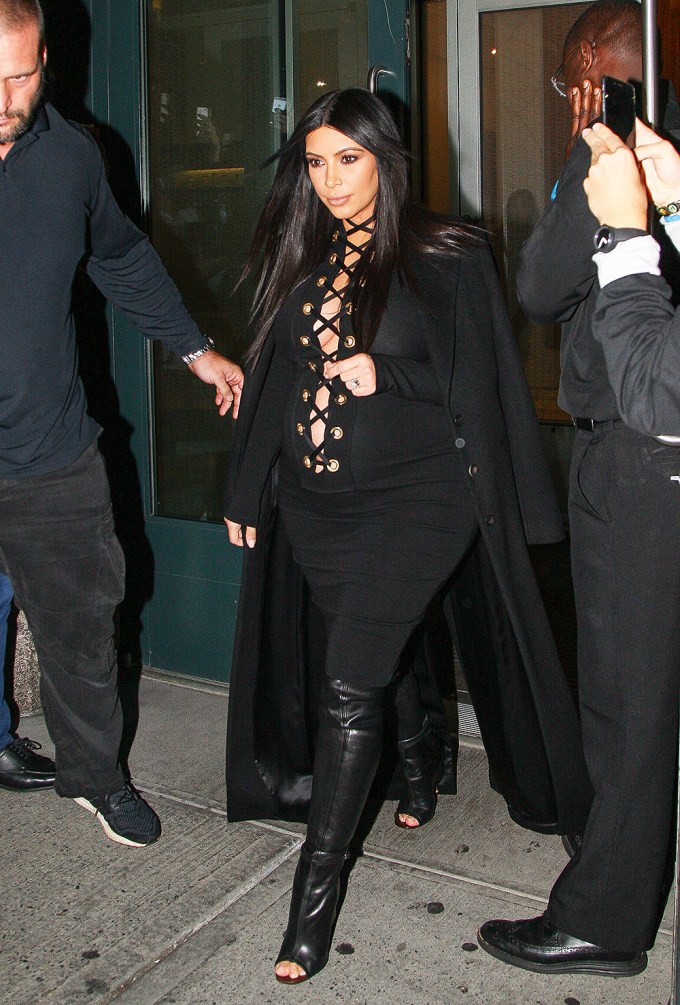 Kim Kardashian in a sexy pregnancy dress