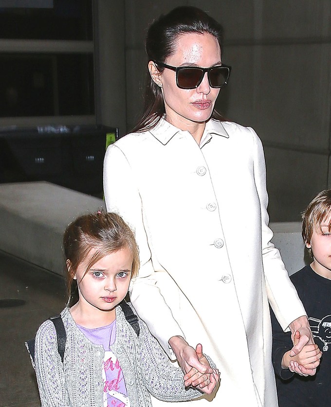 Angelina Jolie & Vivienne Holding Hands While Walking