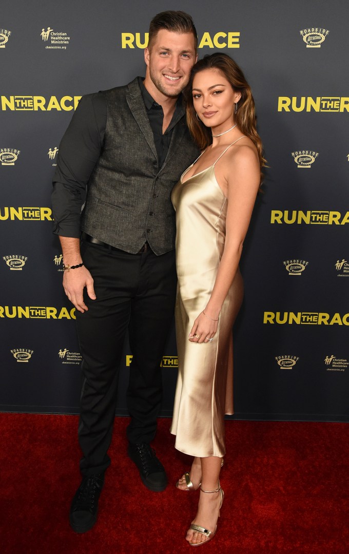 Tim Tebow and Demi-Leigh Nel-Peters at the ‘Run the Race’ film premiere