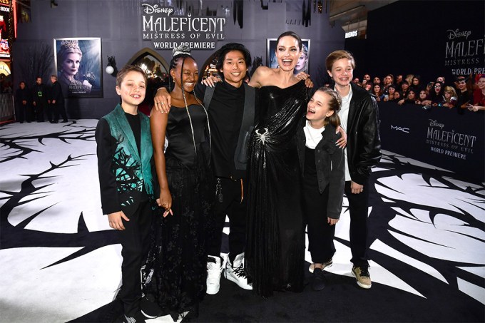 Angelina Jolie & Kids At The ‘Maleficent’ Sequel Premiere