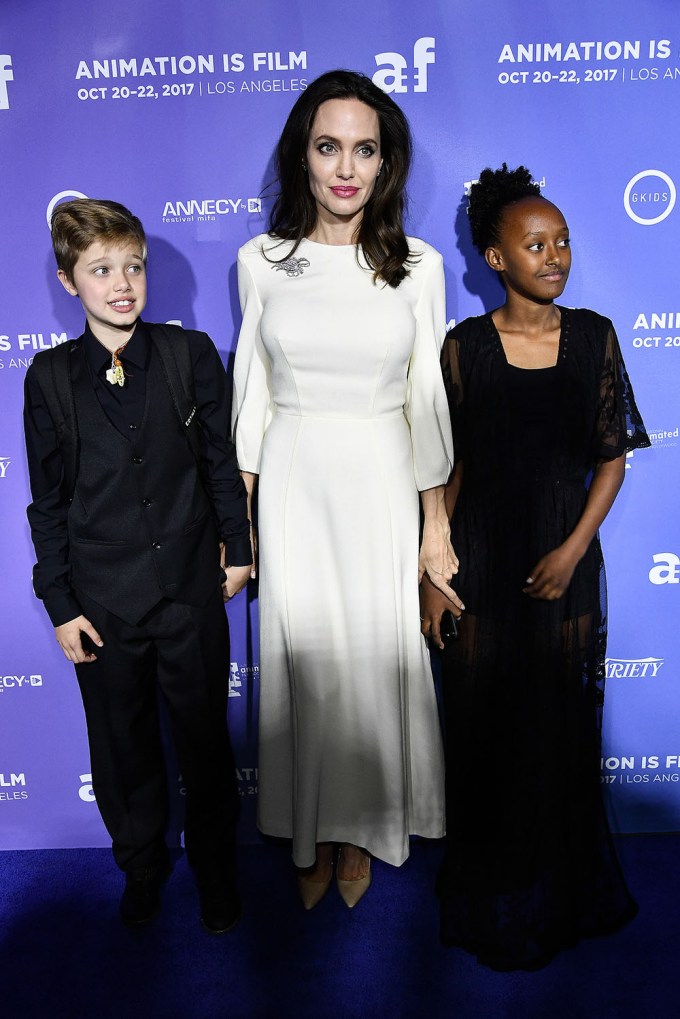 Angelina Jolie With Shiloh & Zahara At ‘The Breadwinner’ Premiere