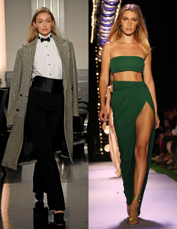 Bella and Gigi Hadid Twin on the Runway in Matching Dresses