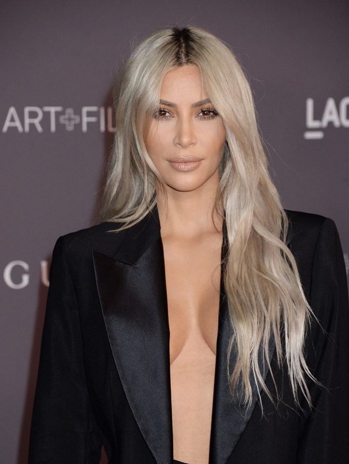 Kim Kardashian’s Long Blonde Hair