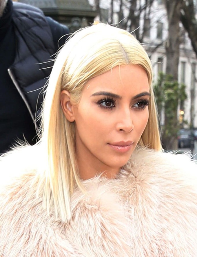 Kim Kardashian’s Platinum Blonde Hair