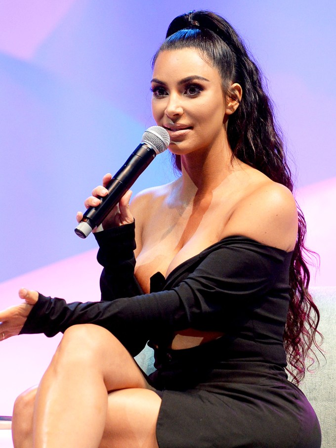 Kim Kardashian showing crazy cleavage