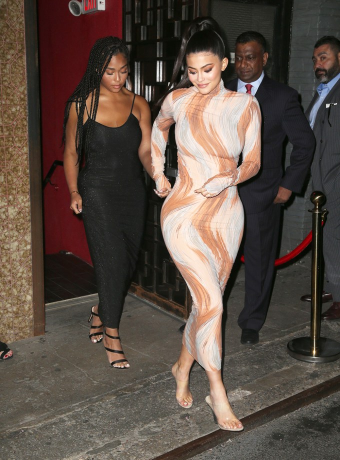 Kylie Jenner & Jordyn Woods leaving a New York club.