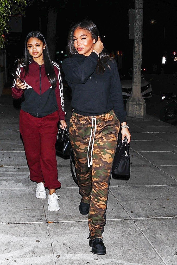 Lori Harvey exits after dinner with a girlfriend at Matsuhisa