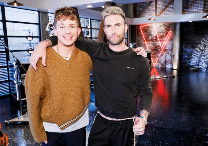Charlie Puth & Adam Levine pose together on ‘The Voice.’