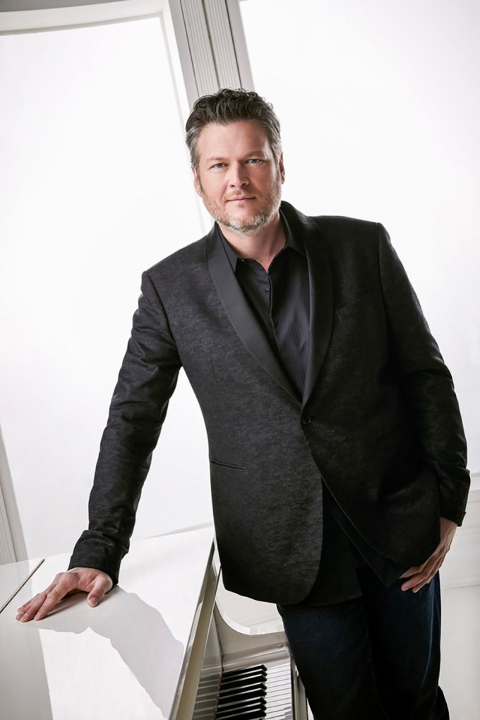 Blake Shelton wearing a suit for a promo photo.