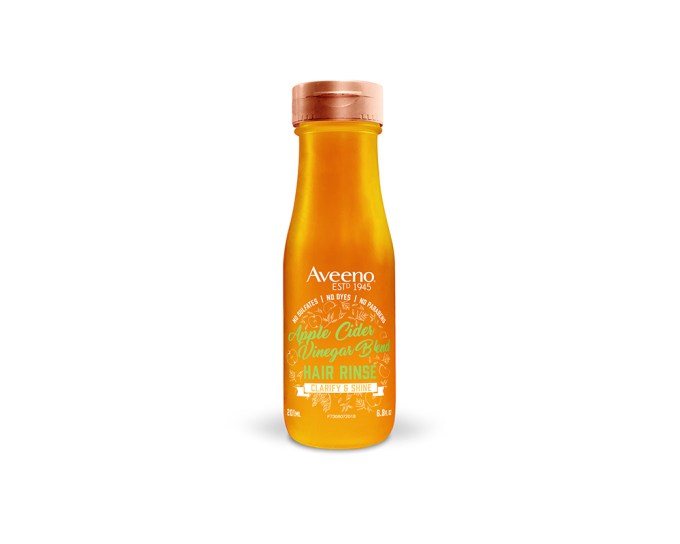 Aveeno Clarifying Apple Cider Vinegar In-Shower Rinse, $9, drugstores