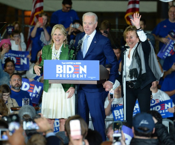 Celebrating At A Los Angeles Campaign Rally