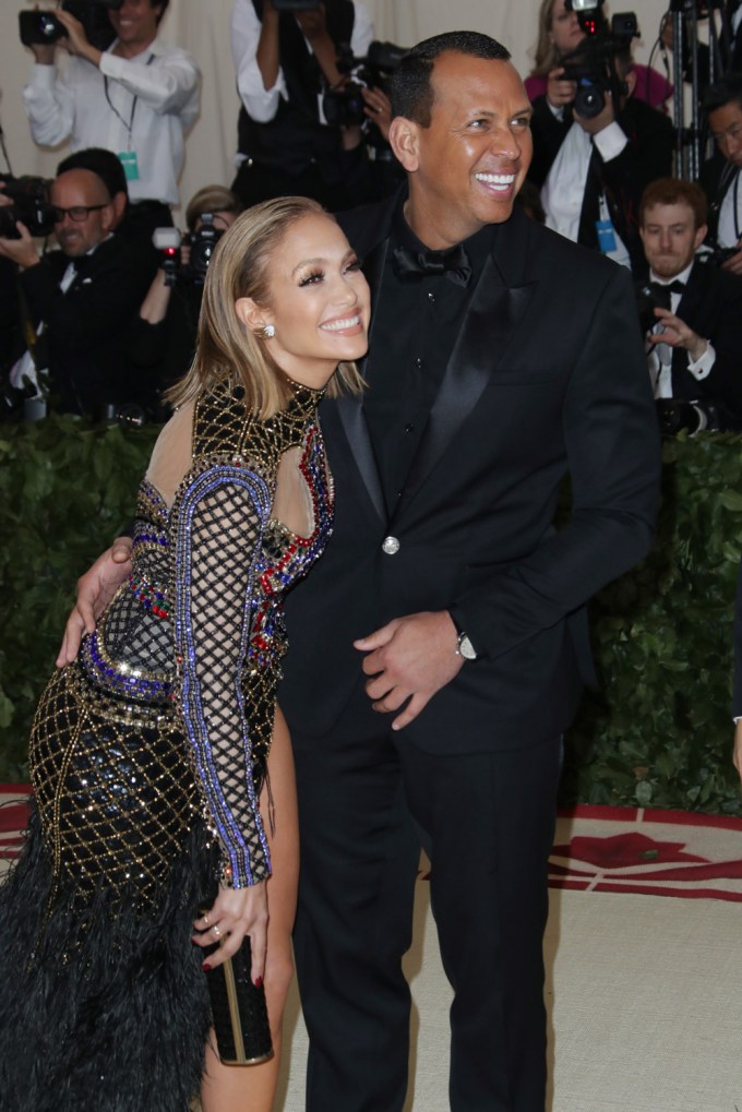 Jennifer Lopez & Alex Rodriguez attend the 2018 Met Gala