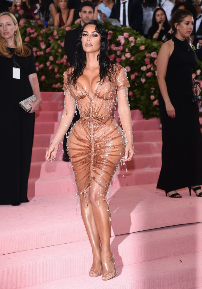 Kim Kardashian In Sexy Nude Dress