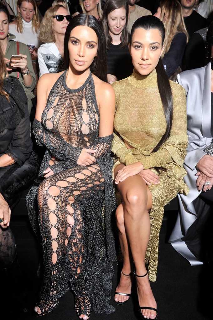 Kim Kardashian & Kourtney Kardashian Front Row
