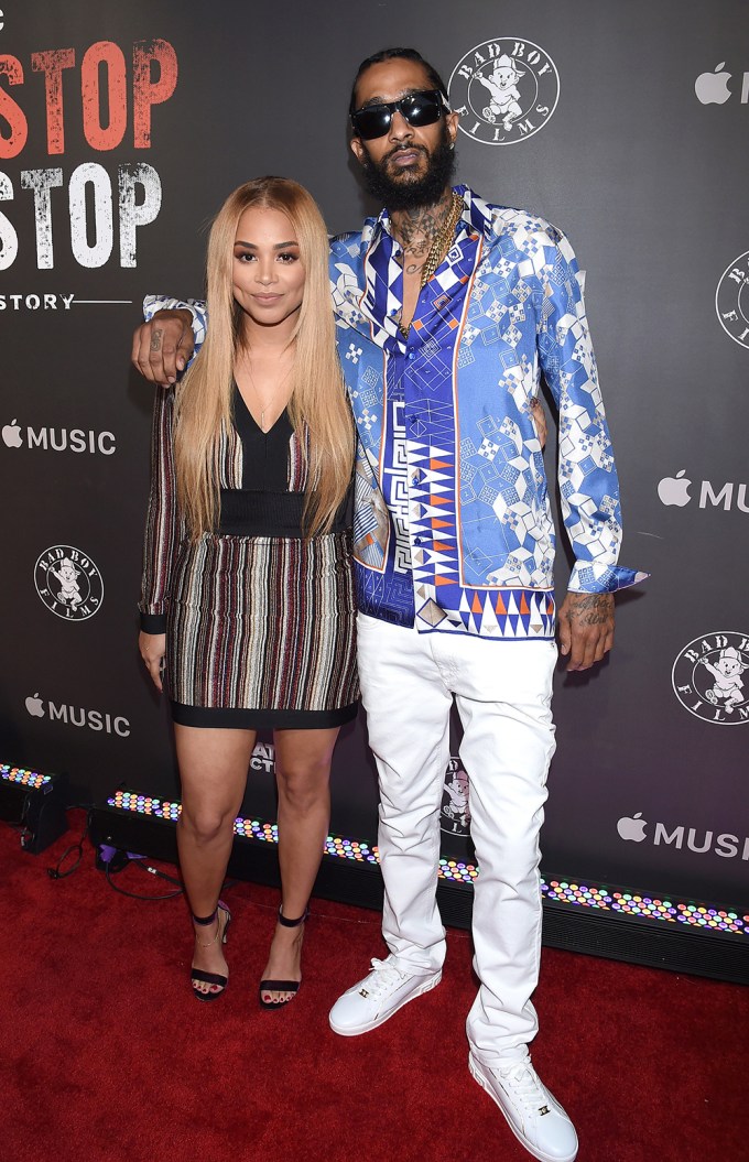 Lauren London & Nipsey Hussle pose for the cameras