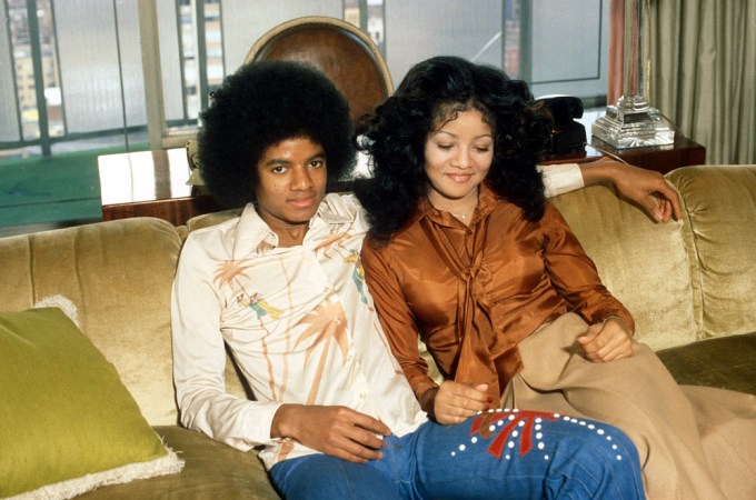 Michael Jackson is seen with his older sister La Toya