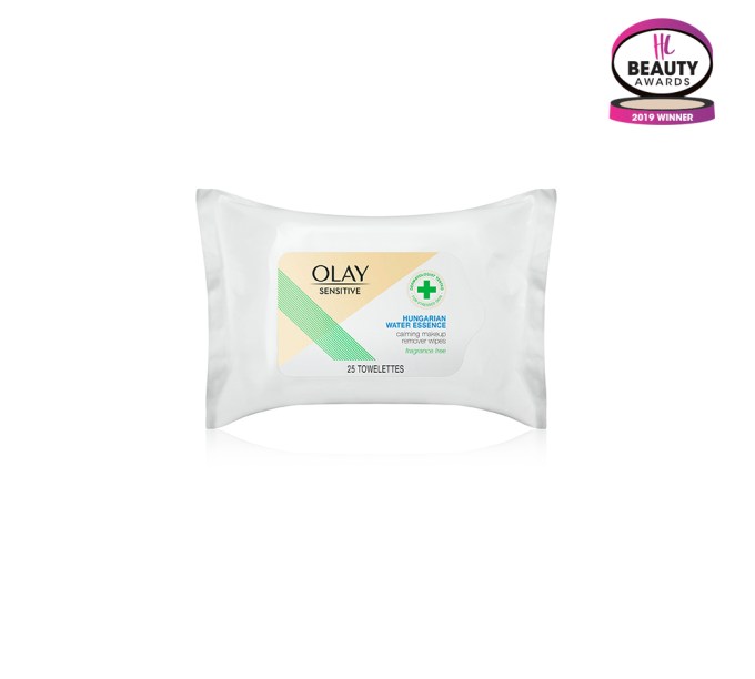 BEST MAKEUP REMOVING WIPES — Olay Sensitive Calming Makeup Remover Wipes Hungarian Water Essence, $6.99