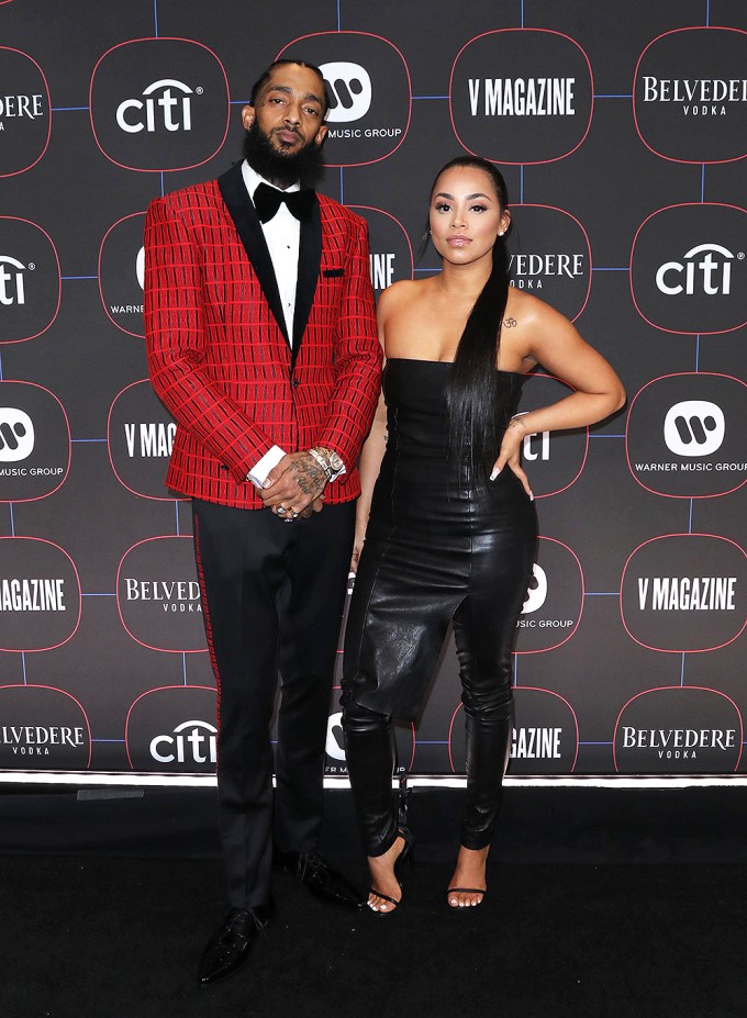 Lauren London & Nipsey Hussle at the 2019 pre-Grammys party