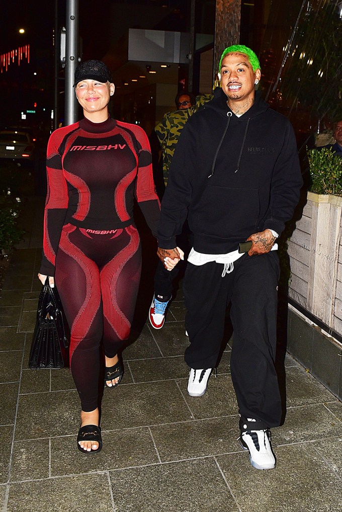 Amber Rose And Alexander ‘AE’ Edwards Hold Hands In Beverly Hills