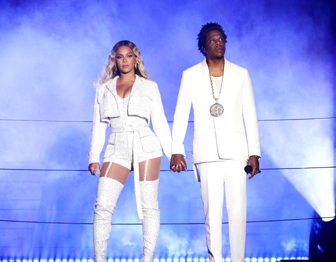 Beyonce & Jay-Z Showing Off Matching White Outfits