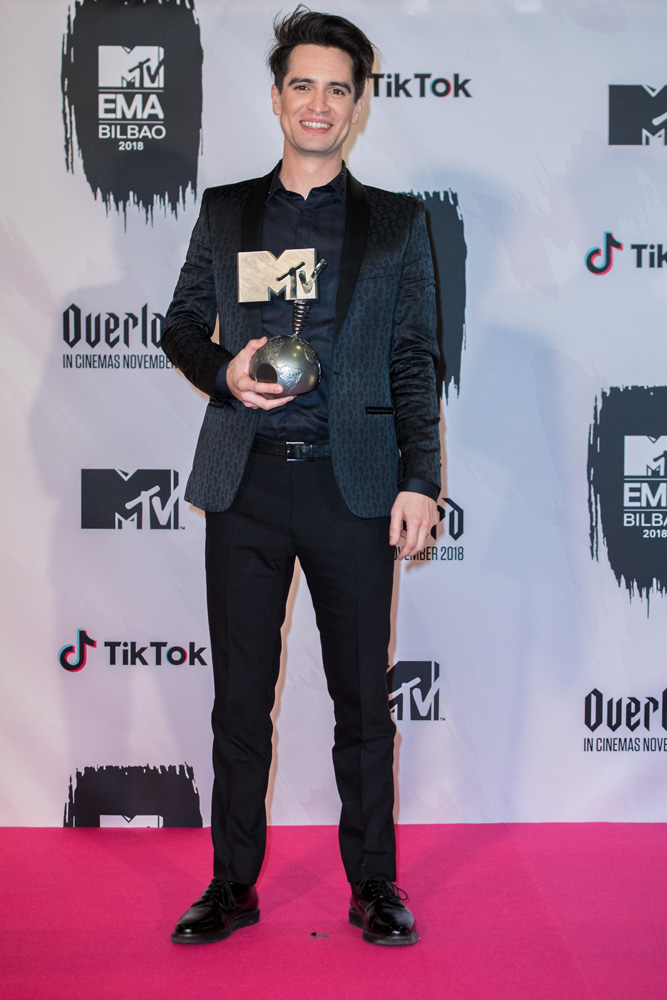 Brendon Urie with an award
