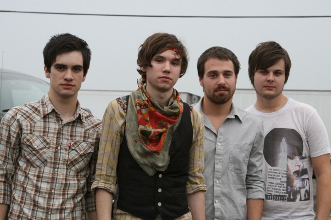 Brendon Urie with his band