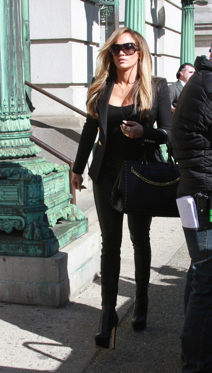 Jennifer Lopez in a black blazer