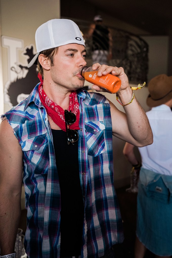 Josh Henderson quenches his thirst with a Snap Kitchen juice