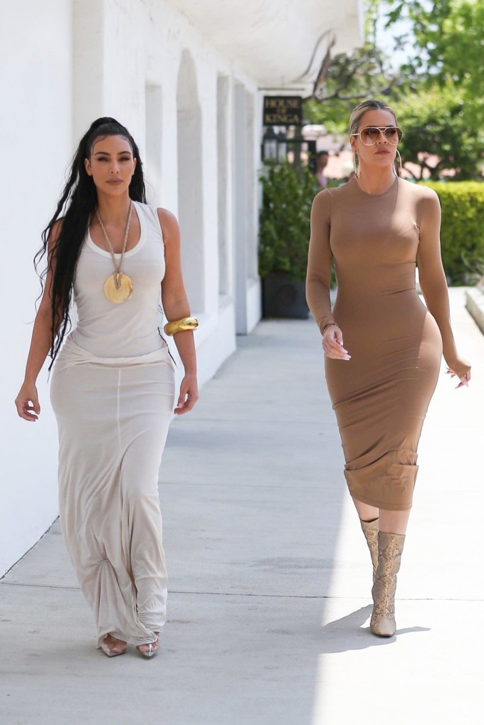 Kim Kardashian and Khloe Kardashian in Malibu