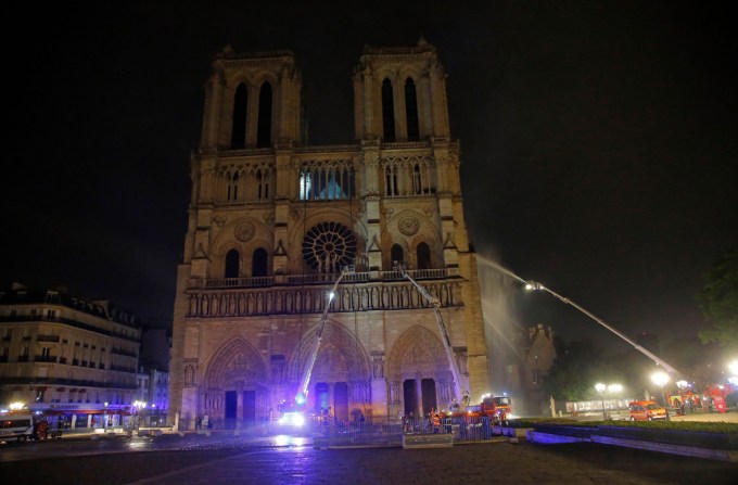 Notre Dame Cathedral On Fire