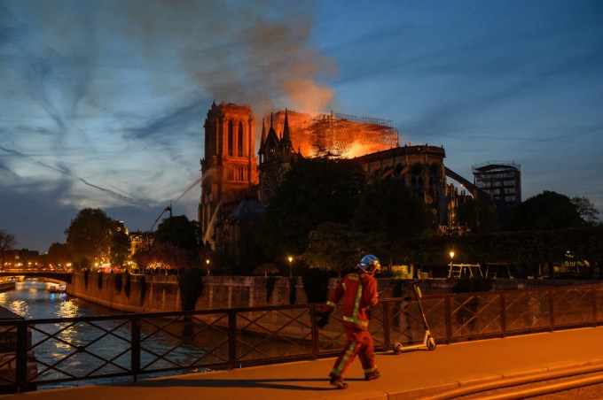 Notre Dame Cathedral On Fire