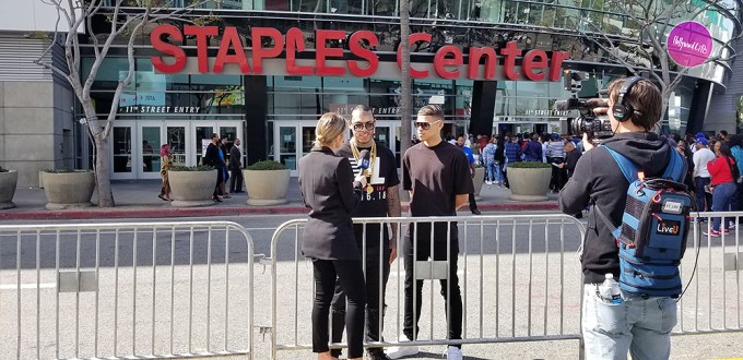 Nipsey Hussle fans outside Staples Center