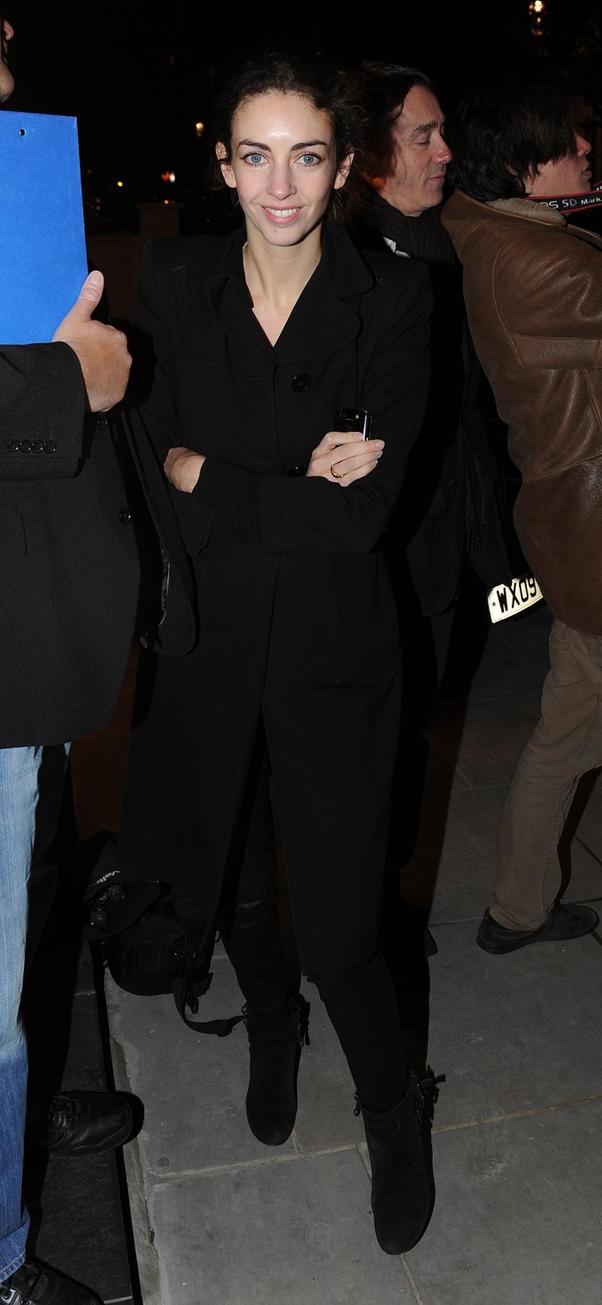 Rose Hanbury in a black coat.