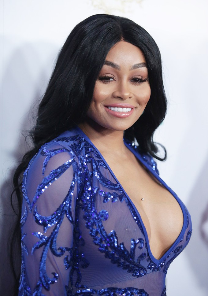 Blac Chyna’ in a plunging blue gown