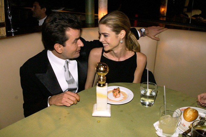 Charlie Sheen & Denise Richards attend the Golden Globe Awards after party.