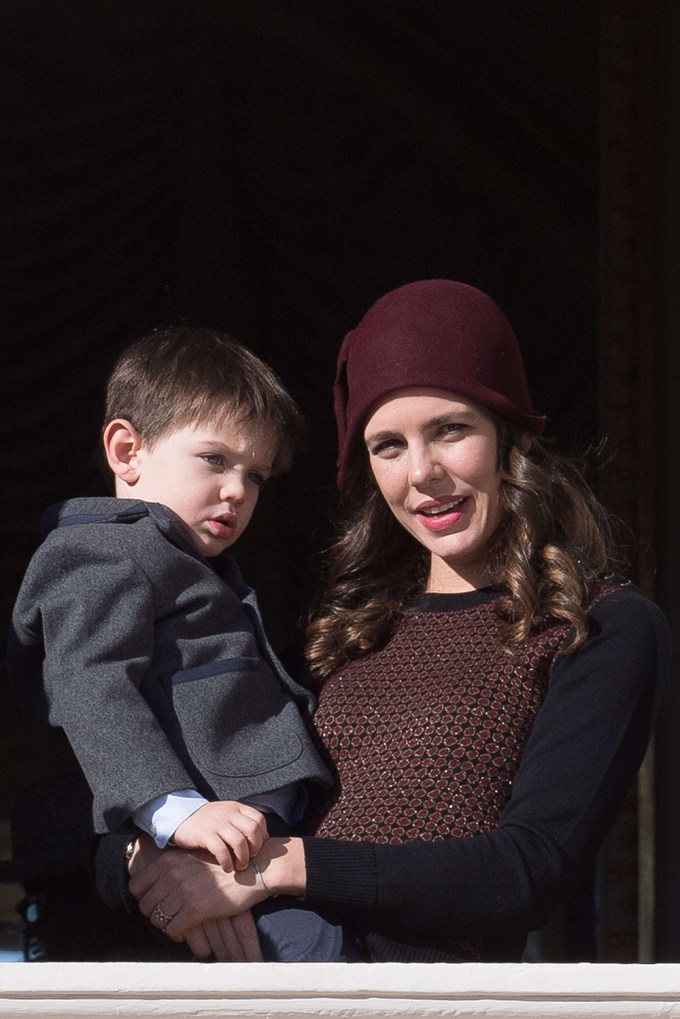 Charlotte Casiraghi holds her son Raphael.