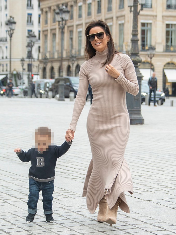 Eva Longoria Holds Her Son’s Hand