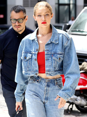 Celebrities Wearing Denim Jackets: Gigi Hadid & More Try Fashion Trend –  Hollywood Life