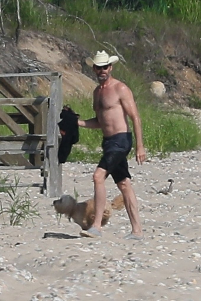 Hugh Jackman showing off his abs