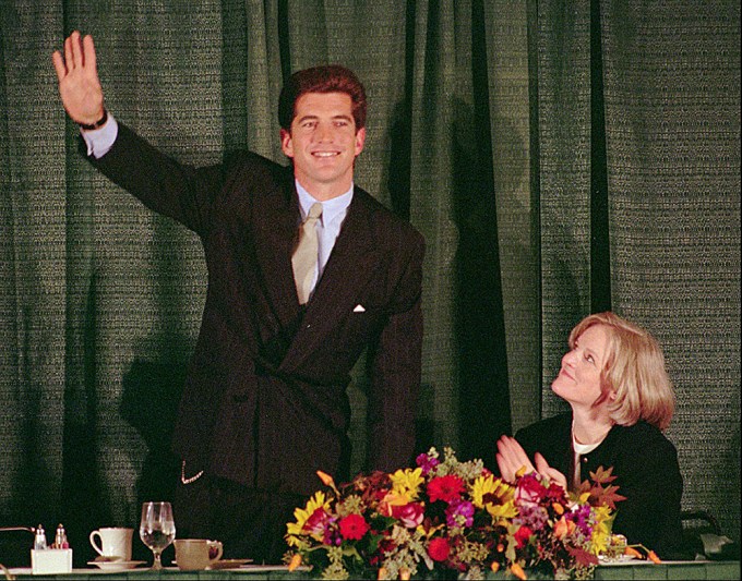 John F. Kennedy Jr. Waves To The Crowd