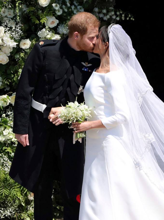 Prince Harry & Meghan Markle Kiss On Their Wedding Day
