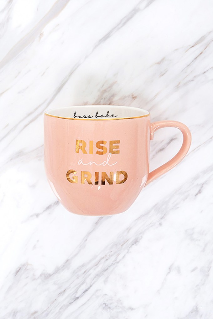 House of CB Rise and Grind Pink Coffee Mug, $12, houseofcb.com