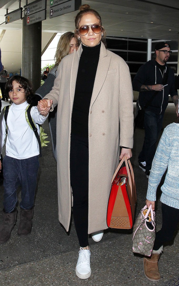 Jennifer Lopez with her son Max Anthony at LAX