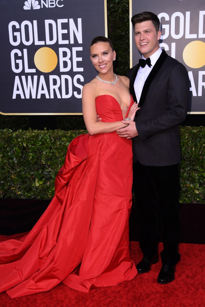 Scarlett Johansson and Colin Jost at the 77th Annual Golden Globe Awards